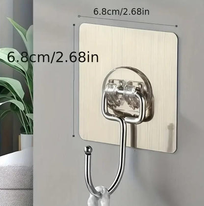 Golden Large Hooks for Hanging (Pack of 10) | Heavy-Duty Metal Wall Hooks for Home & Office Use