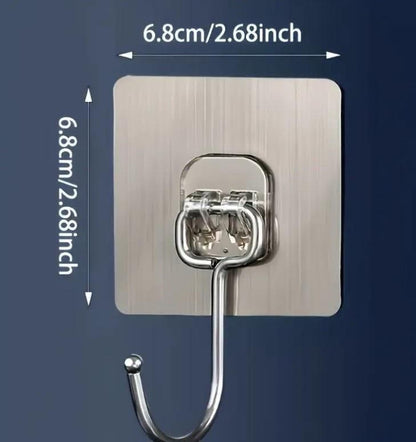 Golden Large Hooks for Hanging (Pack of 10) | Heavy-Duty Metal Wall Hooks for Home & Office Use