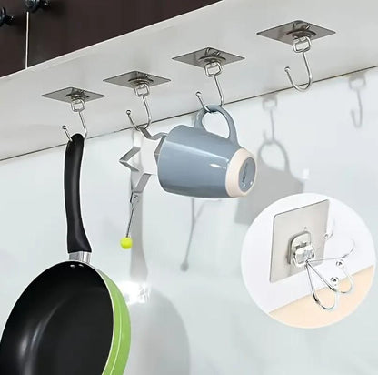 Golden Large Hooks for Hanging (Pack of 10) | Heavy-Duty Metal Wall Hooks for Home & Office Use